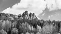 Monumental sandstone ridge of Suche Skaly, aka Dry Rocks, near Mala Skala in Bohemian Paradise, Czech Republic