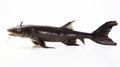 Monumental Scale: Black Catfish On White Background