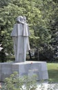 The monumental sculpture composition on JÃÂ¡szai Mari Square of Marx and Engels Royalty Free Stock Photo