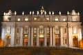 Monumental St. Peter's Basilica by night in Rome, Vatican Royalty Free Stock Photo