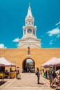 Monumental Torre del Reloj in the vibrant city of Cartagena, Colombia Royalty Free Stock Photo