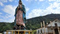 Xicotepec, Puebla, Mexico - Apr 17 2023: Monumental Virgin of Guadalupe, attraction for the Mexican Catholic community