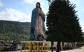 Xicotepec, Puebla, Mexico - Apr 17 2023: Monumental Virgin of Guadalupe, attraction for the Mexican Catholic community