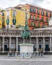 Monumento a Ferdinando I, Statua Equestre di Carlo III in Naples, Italy Royalty Free Stock Photo