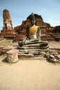 Monuments of buddah, ruins of Ayutthaya Royalty Free Stock Photo