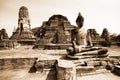 Monuments of buddah, ruins of Ayutthaya Royalty Free Stock Photo
