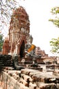 Monuments of buddah, ruins of Ayutthaya Royalty Free Stock Photo