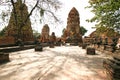 Monuments of buddah, ruins of Ayutthaya Royalty Free Stock Photo