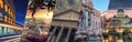 Rome famous landmarks collage. Royalty Free Stock Photo