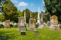 Monuments and Headstones in a Civil War Era Cemetery Royalty Free Stock Photo