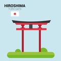 Monuments and landmarks Vector Collection: Hiroshima Torii Gate.