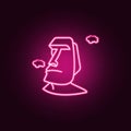 Monuments of Moai neon icon. Elements of travel set. Simple icon for websites, web design, mobile app, info graphics Royalty Free Stock Photo