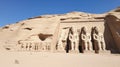Monuments of Nubia from Abu Simbel historical architecture of Egypt. AI generated.