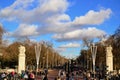 Monuments and people, tourist in front of Buckingham Palace.