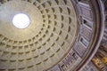 Monuments in Rome, Italy. Pantheon, inside the magnificent dome Royalty Free Stock Photo