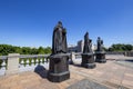 Monuments of the sculptural complex Patriarchs of Moscow and all Russia near the Cathedral of Christ the Savior. Moscow, Russia