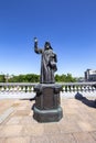 Monuments of the sculptural complex Patriarchs of Moscow and all Russia near the Cathedral of Christ the Savior. Moscow, Russia