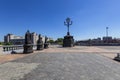 Monuments of the sculptural complex Patriarchs of Moscow and all Russia near the Cathedral of Christ the Savior. Moscow, Russia