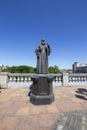 Monuments of the sculptural complex Patriarchs of Moscow and all Russia near the Cathedral of Christ the Savior. Moscow, Russia