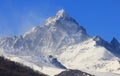 Monviso mountain with snow in winter