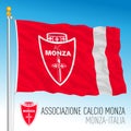 Monza Football Association waving flag with shield