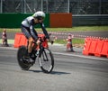 Monza, Italy May 28, 2017: Professional cyclist, Dimention Data TEAM, during the last time trial stage of the Tour of Italy 2017