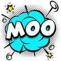moo Comic bright template with speech bubbles on colorful frames Royalty Free Stock Photo