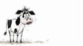 Moo-dy Moments: Frazzled Ink Cartoon Cow