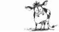 Moo-dy Moments: Frazzled Ink Cartoon Cow