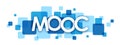 MOOC banner on overlapping colorful squares Royalty Free Stock Photo