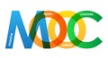 MOOC colorful overlapping letters banner Royalty Free Stock Photo