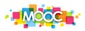 MOOC banner on overlapping colorful squares Royalty Free Stock Photo