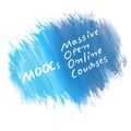 MOOCs - Massive Open Online Courses Blue Spatter Painting Text