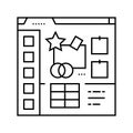 mood board interior designer line icon vector illustration