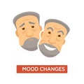 Mood changes and swings symptom in person or patient