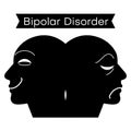 Mood disorder. Split personality. Bipolar disorder mind mental. Dual personality concept. Royalty Free Stock Photo