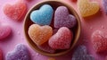 Mood of love with colorful Heart-Shaped Candies. Love and Valentine\'s concept.