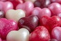 Mood of love with colorful Heart-Shaped Candies. Love and Valentine\'s concept.