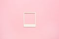 Moodboard template composition with blank photo cards, torn paper, polaroid frame glued on pink pastel background Royalty Free Stock Photo