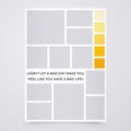 Moodboard template. Photo collage grid with colour palette. Vector illustration