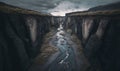 Moody Aerial View of Sweden\'s Abisko National Park Canyon. Perfect for Travel Posters.