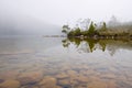 Moody alpine lake