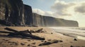 Moody And Atmospheric Beach In Yorkshire: Unreal Engine Rendered Landscape