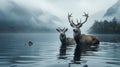 Moody And Atmospheric Deer Portraits In A Scottish Landscape