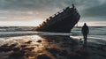 Moody And Atmospheric: Discovering The Wreck Of A Boat On The Beach