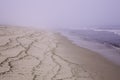 Moody beach in Wellfleet, MA Cape Cod. Royalty Free Stock Photo