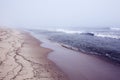 Moody beach in Wellfleet, MA Cape Cod. Royalty Free Stock Photo