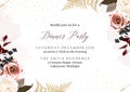 Moody boho chic wedding vector bouquet card. Royalty Free Stock Photo