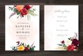 Moody boho chic wedding vector bouquet cards Royalty Free Stock Photo