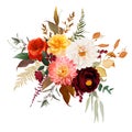 Moody boho chic wedding vector design bouquet Royalty Free Stock Photo